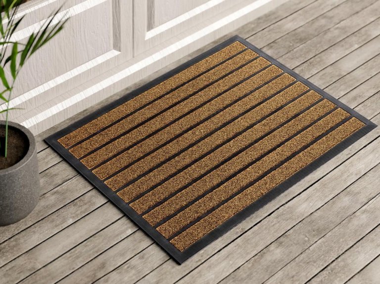 Ubdyo Extra Durable Outdoor Doormat on wood decking