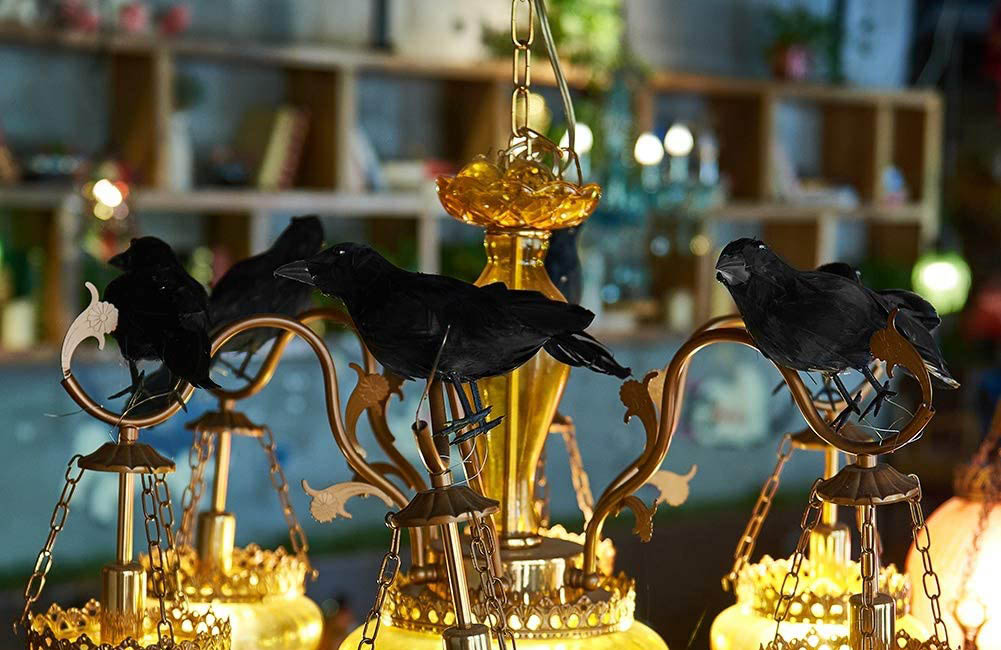 The Best Halloween Decorations Option: ATDAWN Halloween Black Feathered Crows