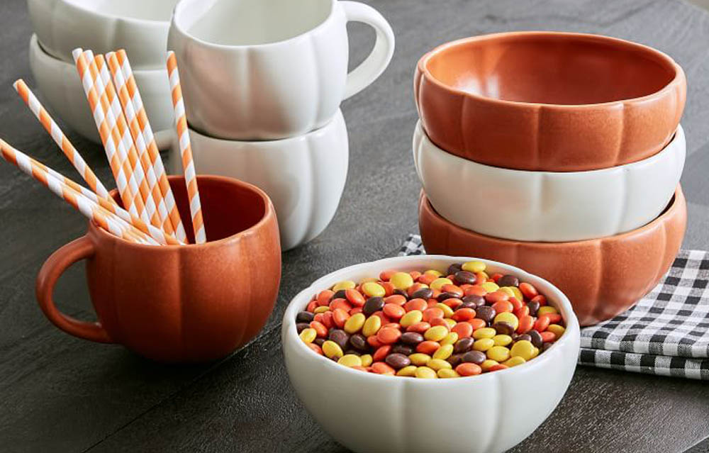 The Best Halloween Decorations Option: Pottery Barn Pumpkin Shaped Stoneware Mug