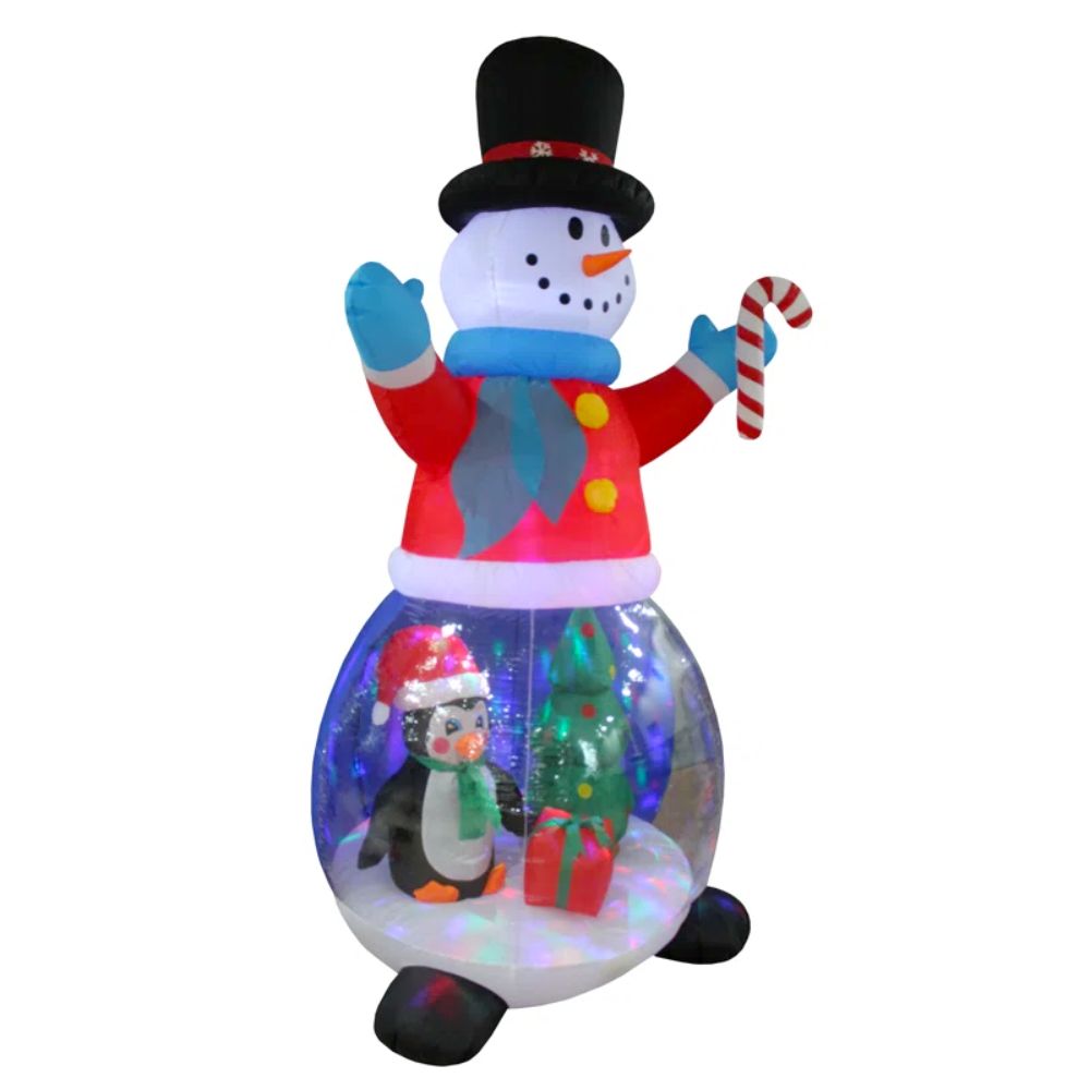 The Best Christmas Decorations Option: Hashtag Home Snowman Globe with Penguins Inflatable