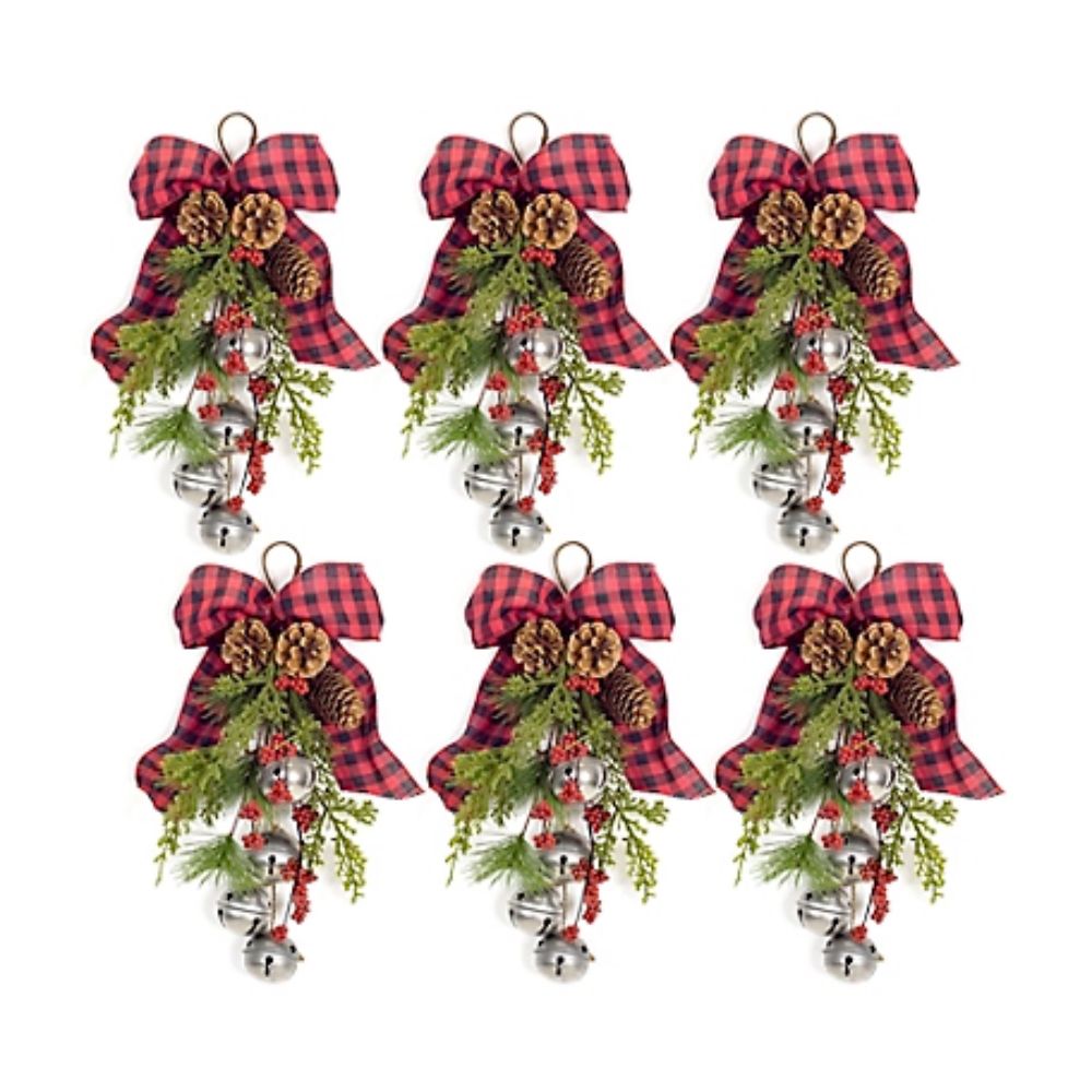The Best Christmas Decorations Option: Melrose International Rustic Pine and Sleigh Bell Door Swag