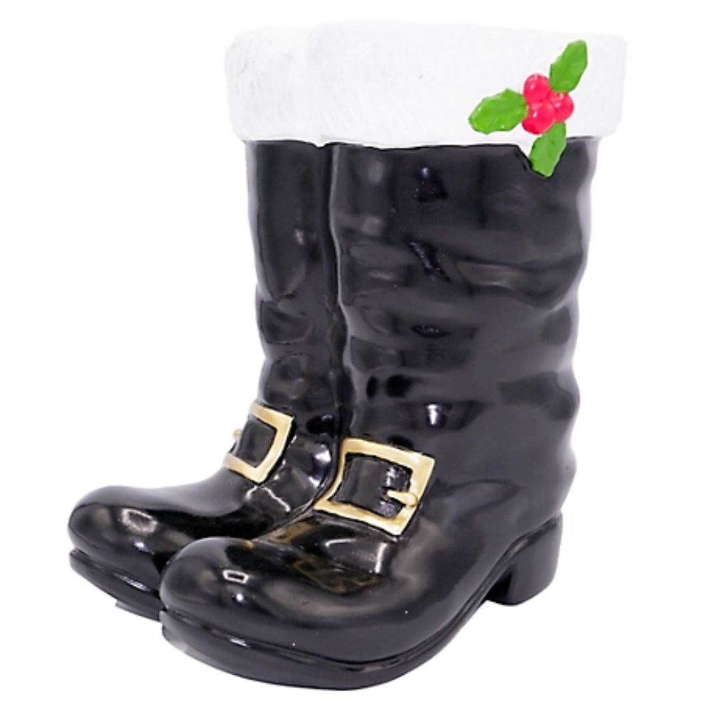 The Best Christmas Decorations Option: Red Shed Santa Boots Planter