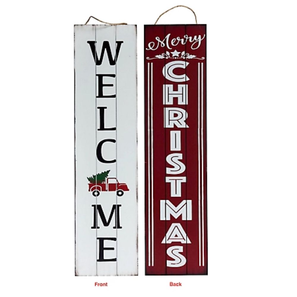The Best Christmas Decorations Option: Slice of Akron Merry Christmas Porch Sign (Reversible)