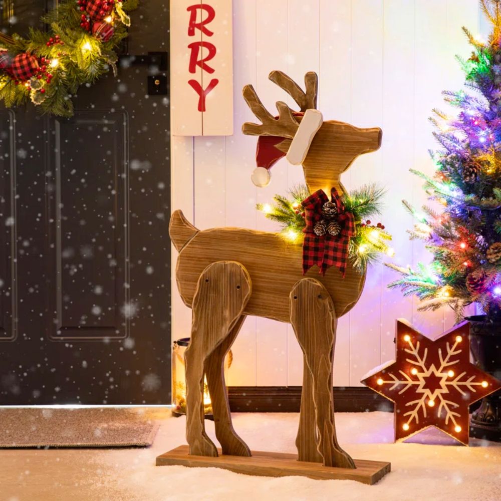 The Best Christmas Decorations Option: The Holiday Aisle Chunky Wooden Christmas Reindeer