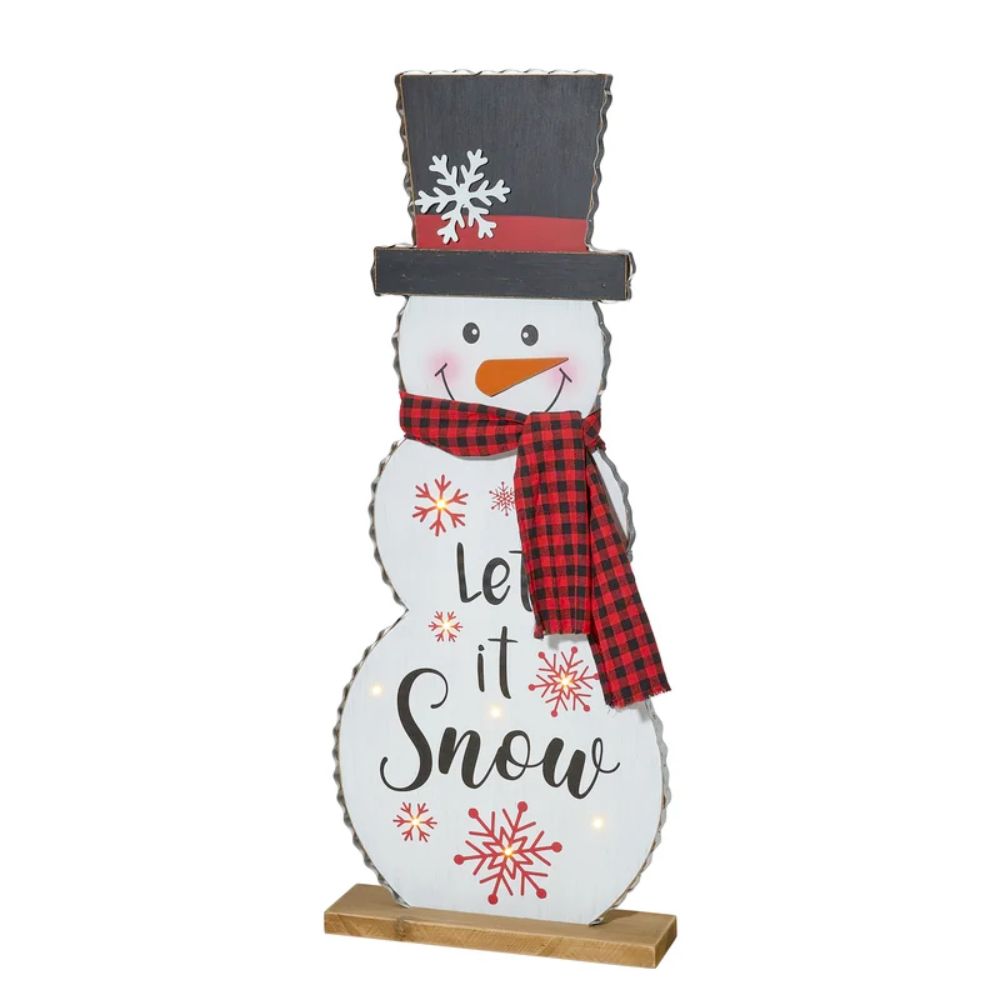 The Best Christmas Decorations Option: The Twillery Co. Lighted Wooden Metal Christmas Snowman