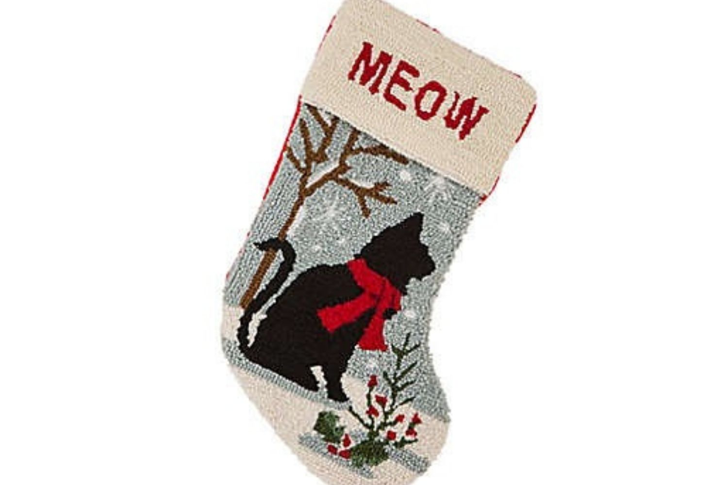 The Best Christmas Stockings Option: Glitzhome® 20-Inch Cat Hooked Stocking