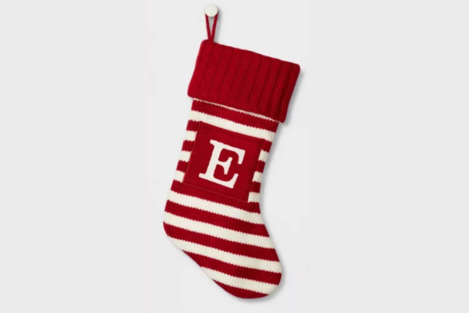The Best Christmas Stockings Option: Knit Striped Monogram Christmas Stocking