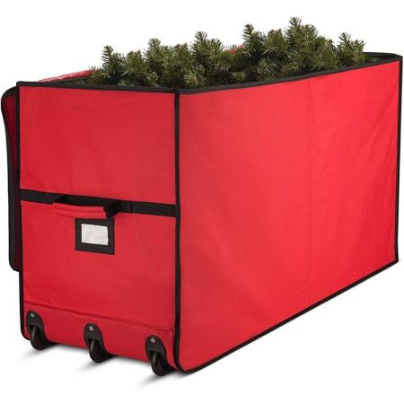 Zober Super Rigid Rolling Christmas Tree Storage Box