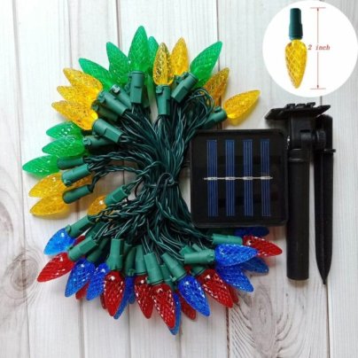 The Best Solar Christmas Lights: Huacenmy C6 Strawberry Solar Christmas Lights