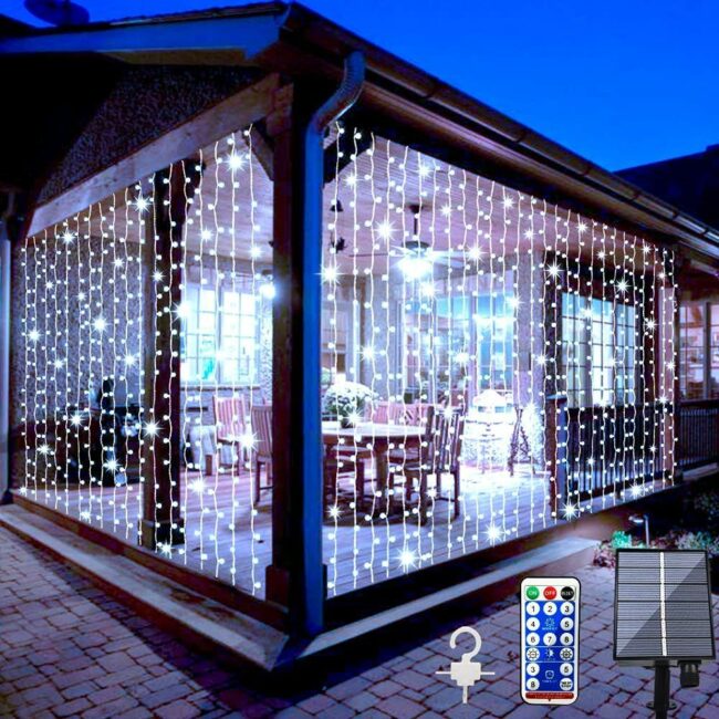 The Best Home Generators Options: Whywhife 300 LED Solar Curtain String Lights