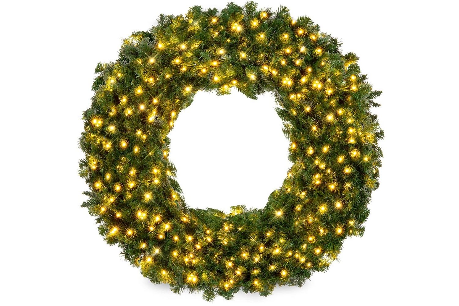 The Best Christmas Wreaths Option: Best Choice Products 48in Pre-Lit Christmas Wreath