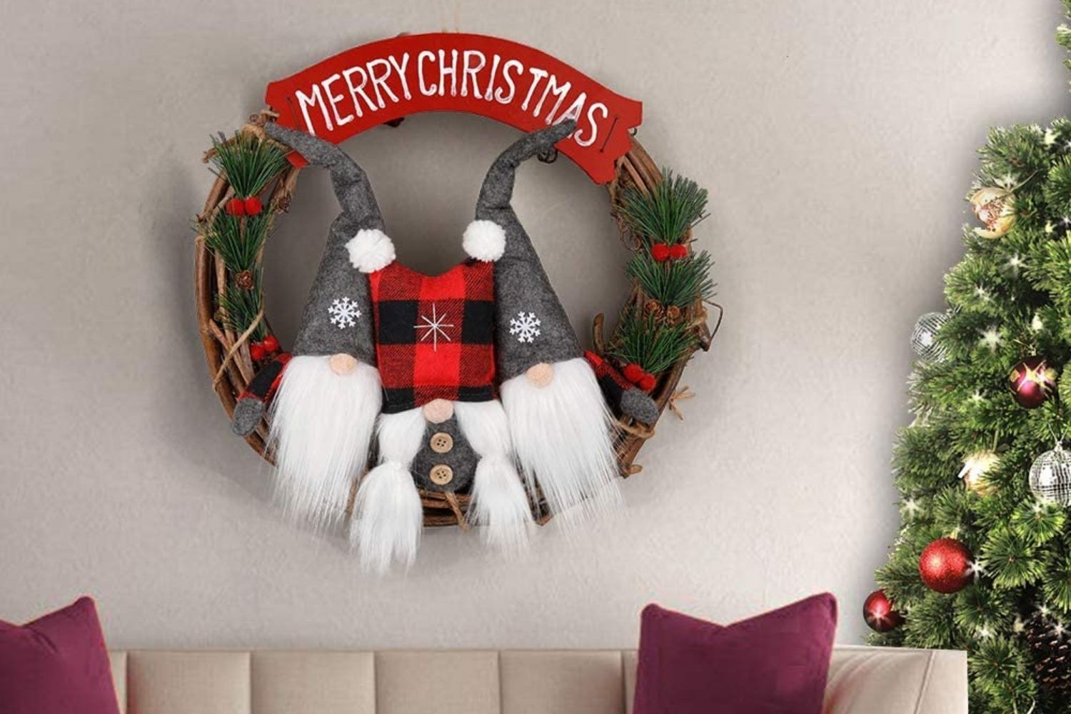 The Best Christmas Wreaths Option: D-FantiX Swedish Gnome Christmas Wreath
