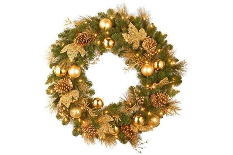 The Best Christmas Wreaths Option: National Tree Company lit Artificial Christmas Wreath