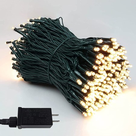 BHCLight Extra-Long LED Green Wire Christmas Lights 