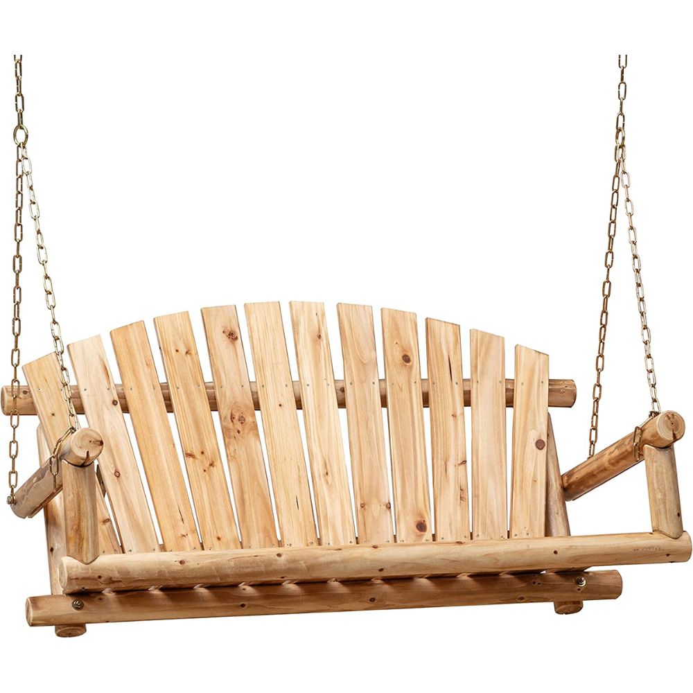 Anraja 800-Pound Rustic Hanging Log Porch Swing