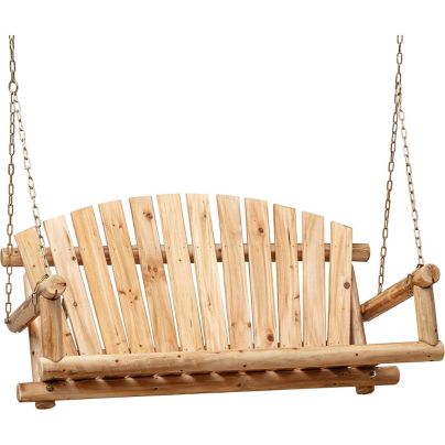 The Best Porch Swings Option: Anraja 800-Pound Rustic Hanging Log Porch Swing