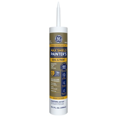 Tube of GE Sealants & Adhesives Paint Projects Max Shield on a white background