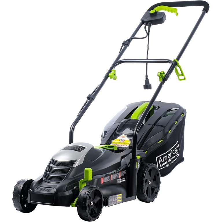  American Lawn Mower 14-Inch 120V Corded Mower on white background