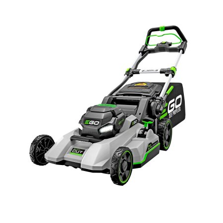  Gray and black Ego Power+ 21-inch Cordless Lawn Mower on white background