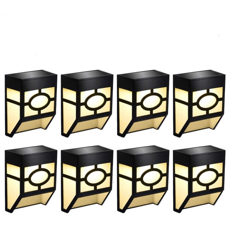  Eight Greluna Solar Wall Lights on a white background