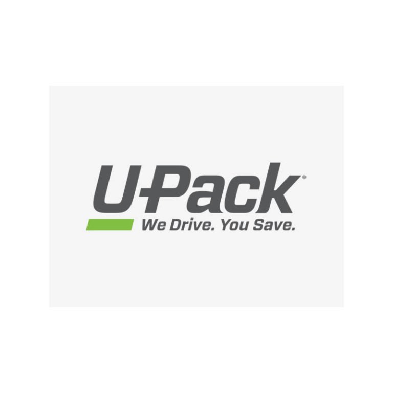  The word 'U-Pack' and the company's motto appear in dark grey against a white background.