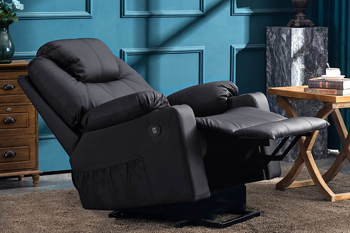 The Best Recliners for Seniors Option in a reclined position