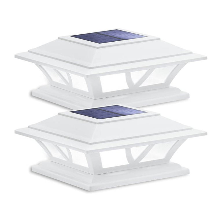  Two Siedinlar Solar Post Lights on a white background