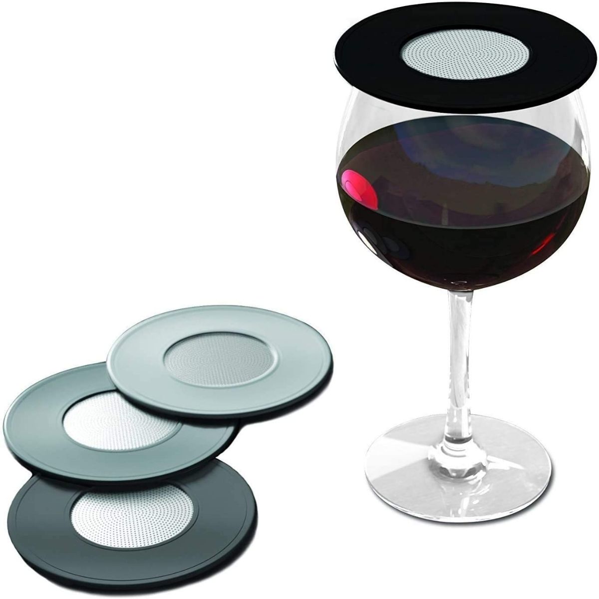 The Best Gifts for Wine Lovers Option: CoverWare Store Drink Tops Ventilated Silicone Covers