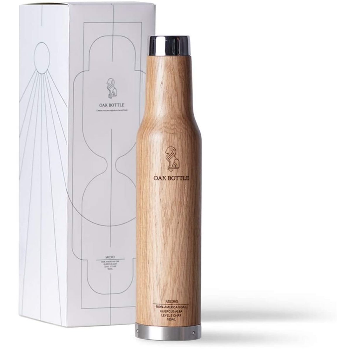 The Best Gifts for Wine Lovers Option: Oak Bottle Micro 100% American Oak Whiskey Barrel