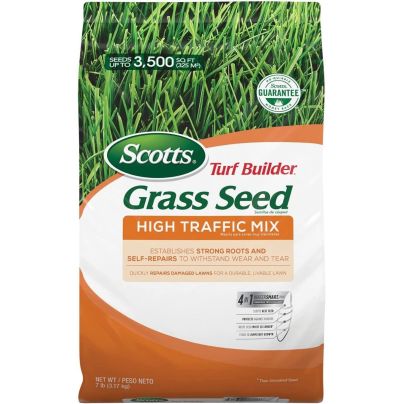 The Best Grass Seed for Overseeding Option: Scotts Turf Builder Grass Seed High Traffic Mix