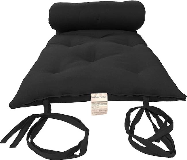 D&D roll out futon mattress in black