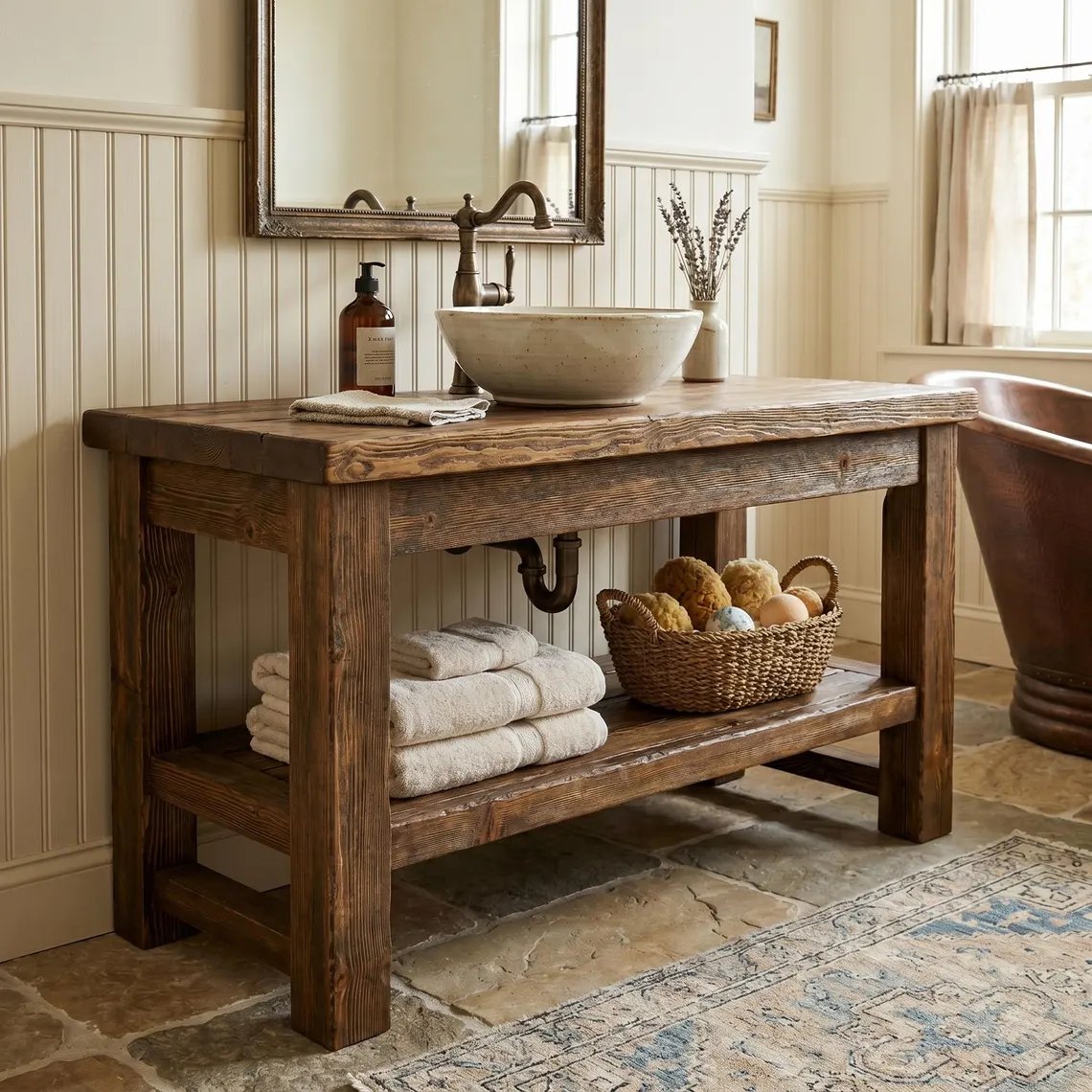 reclaimed wood bathroom vanity