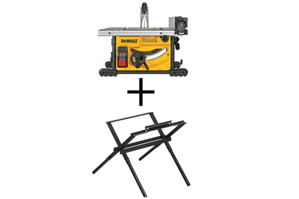 DEWALT 15 Amp Corded 8-1:4 in. Compact Jobsite Tablesaw with Bonus Compact Table Saw Stand