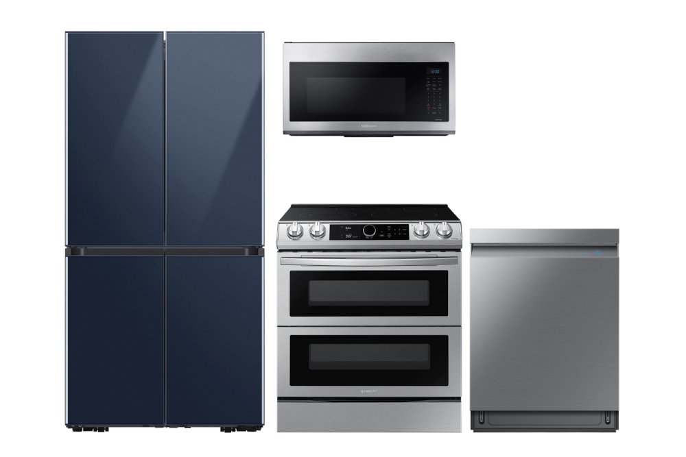 Deals Roundup 11:10 Option: Samsung BESPOKE 4-Door Refrigerator, Electric Range, Convection Microwave, and Smart Linear Dishwasher Package