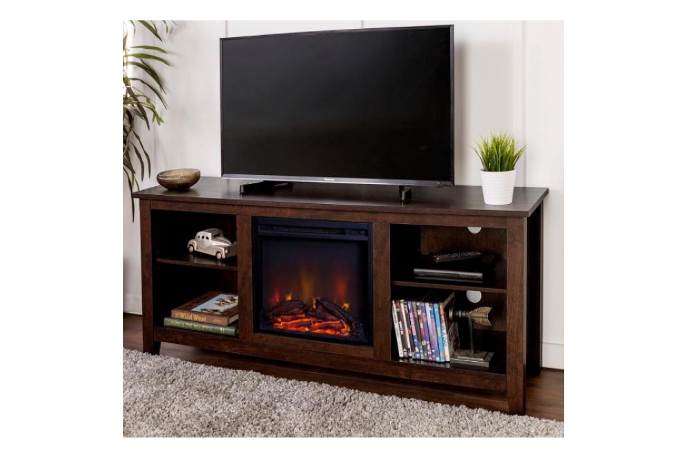 Deals Roundup Home Depot 11:1 Option: Walker Edison Traditional Rustic Farmhouse Electric Fireplace TV Stand