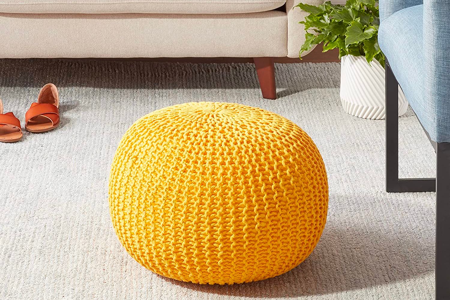 Deals Roundup Cyber Monday Furniture 11/29: Christopher Knight Home Belle Knitted Cotton Pouf