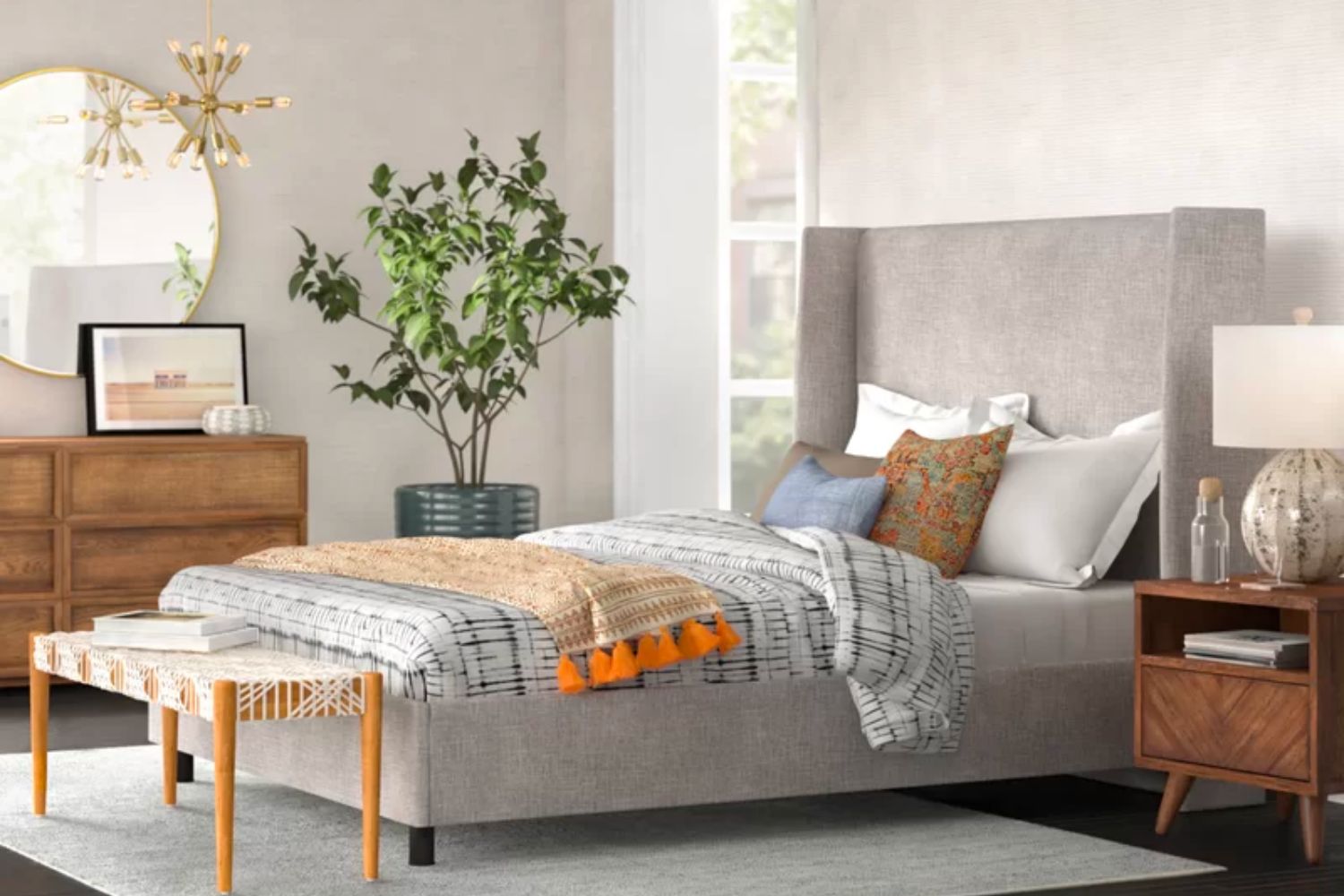 Deals Roundup Cyber Monday Furniture 11/29: Joss & Main Holst Upholstered Low Profile Standard Bed