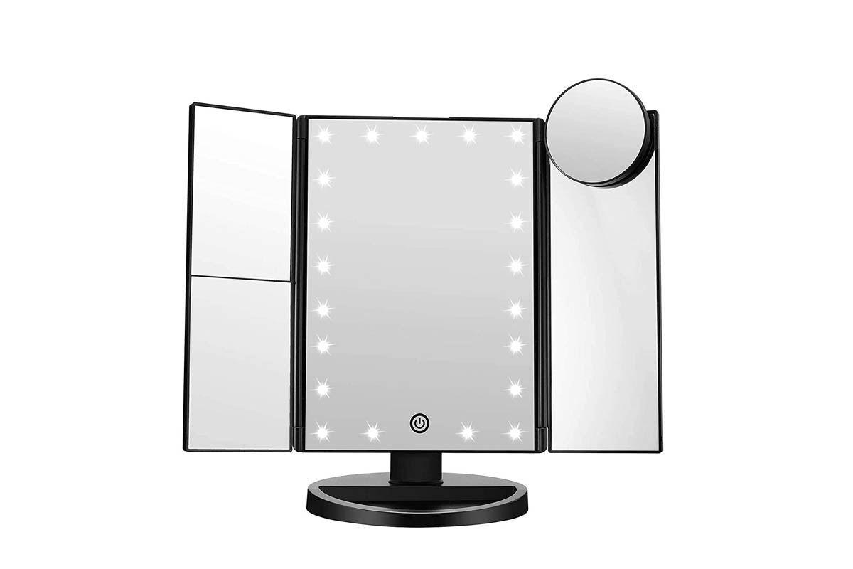The Best Vanity Mirror Option: FASCINATE Trifold Led Lighted Makeup Mirror
