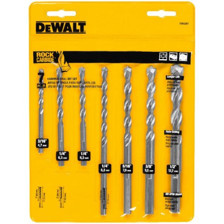  DeWalt Rapid Load Carbide Masonry Drill Bit Set on a white background
