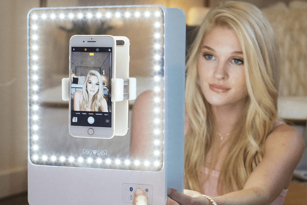 The Best Vanity Mirrors With Lights Option: GLAMCOR Riki Skinny Vanity Makeup Mirror
