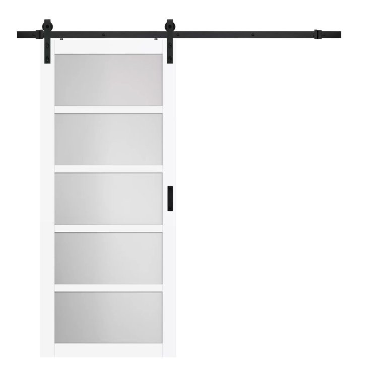  The Best Barn Doors Option: Renin Pavilion 5-Lite Glass Barn Door