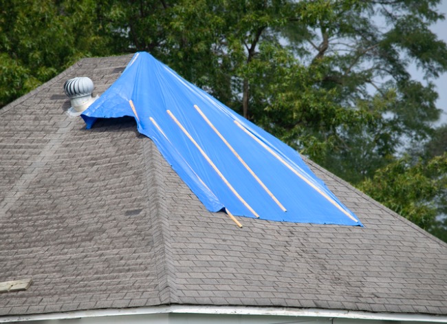 how to tarp a roof