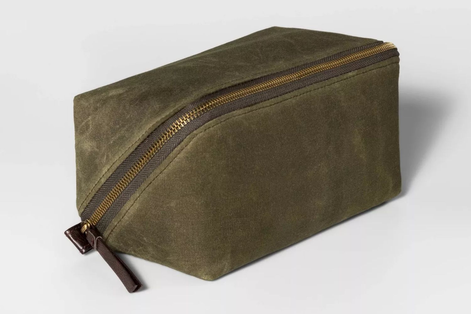 The Best Travel Gifts Option: Goodfellow and Co. Men’s Olive Diagonal Zip Kit