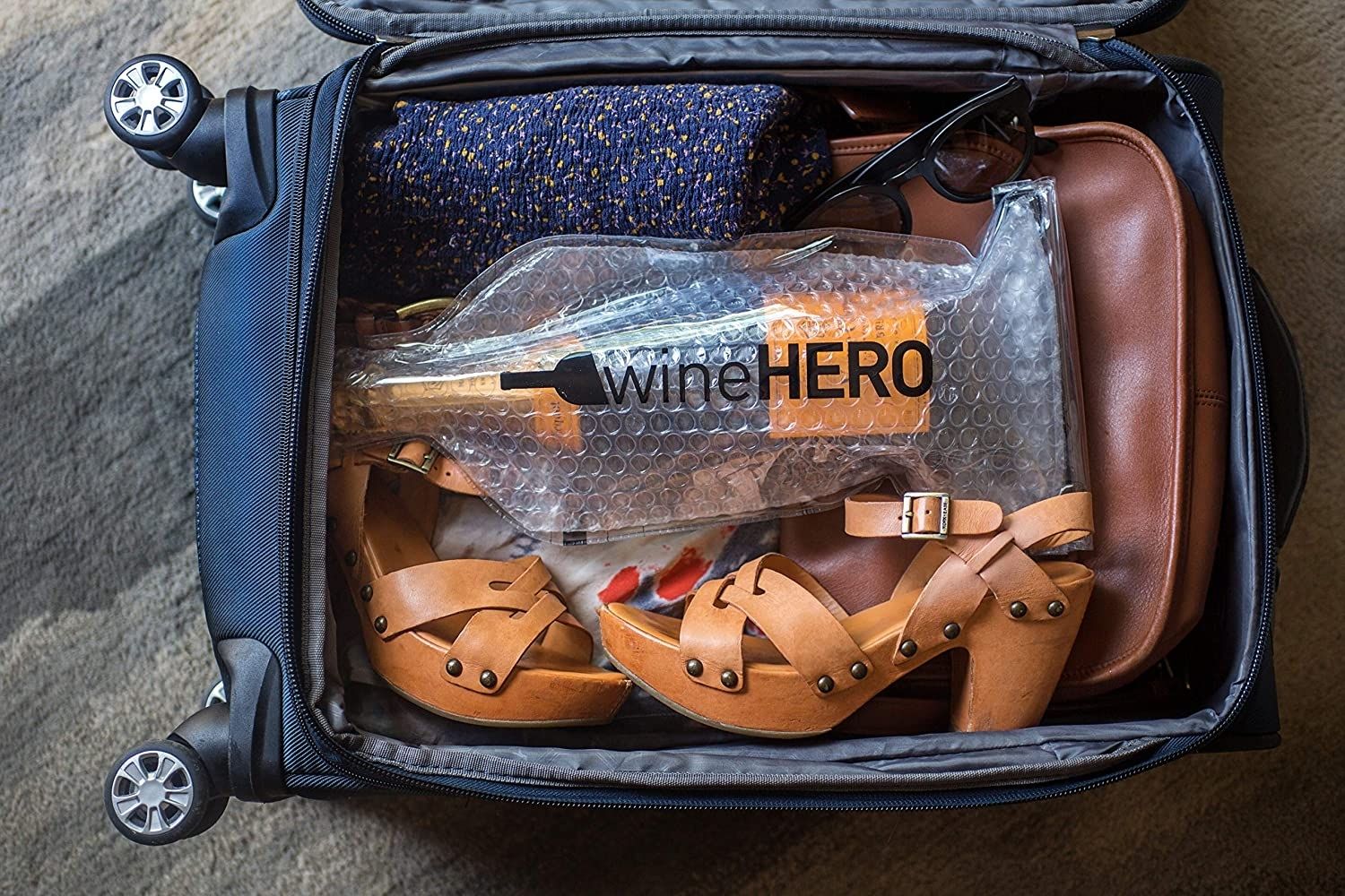 The Best Travel Gifts Option: WineHero Reusable Bottle Protector Bag