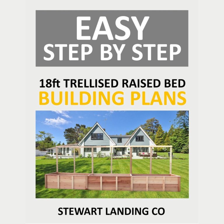18' Cedar Raised Garden Bed with Trellis instructional pamphlet cover by StewartLandingCo