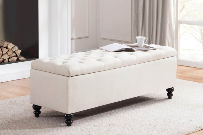The Best Presidents Day Sale Option: Darby Home Co Ivory Katz Storage Bench