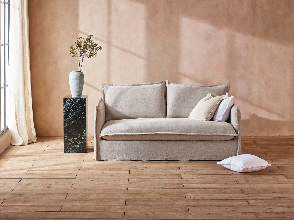 Neutral color couch.