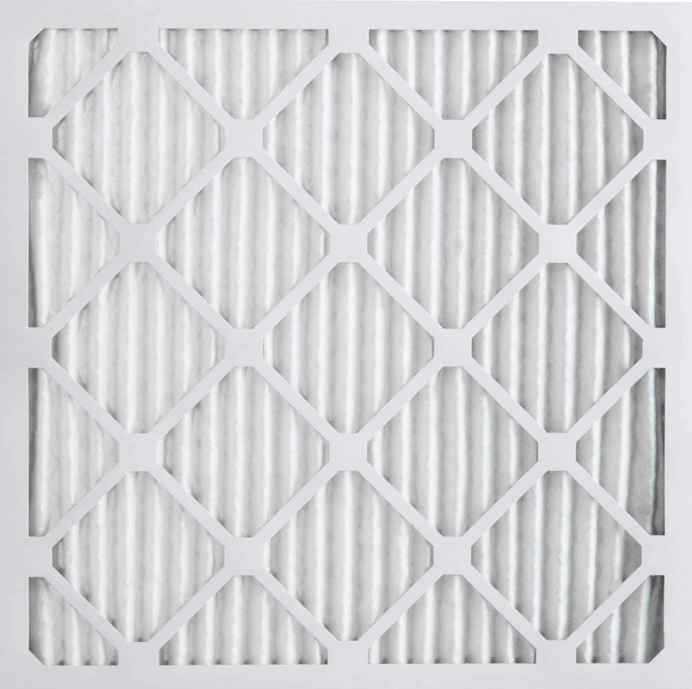 Close up view of a furnace air filter.
