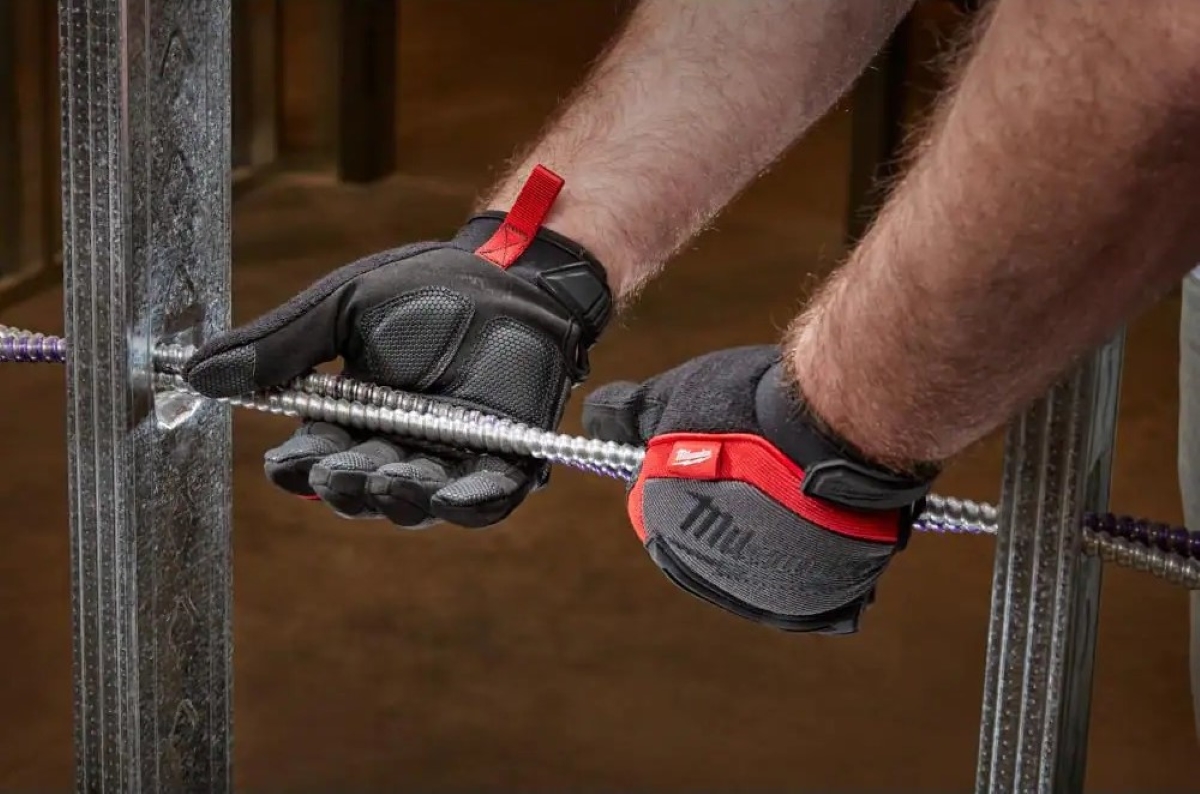 demolition tools - black and red worker gloves