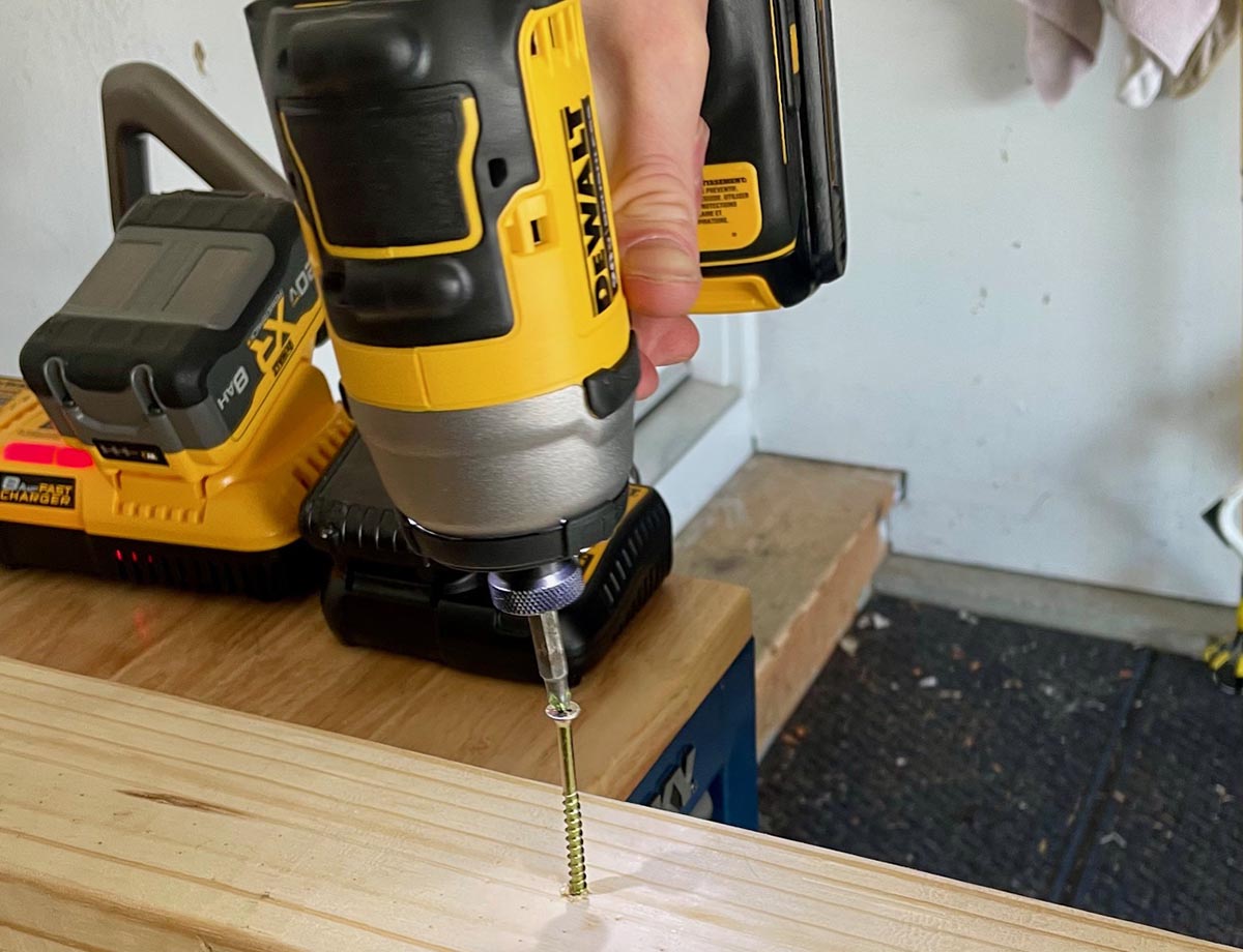 The Best DeWalt Impact Driver DeWalt DCF8091C1 in use on 2x4s